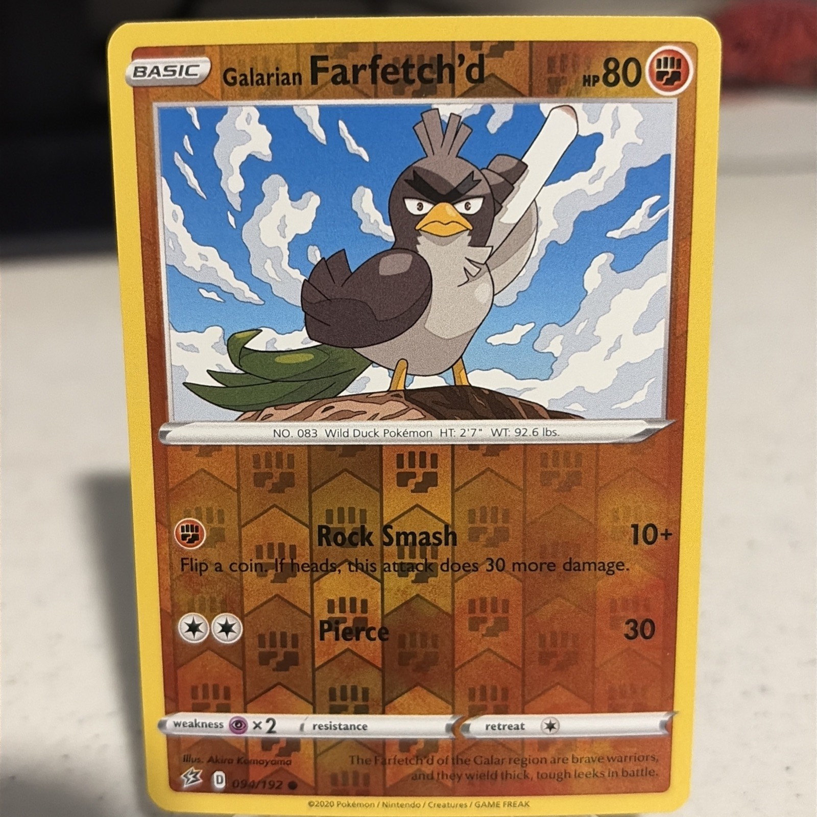 Pokémon TCG - Galarian Farfetch'd [Reverse Holo] #94 Pokemon Rebel Clash - NM