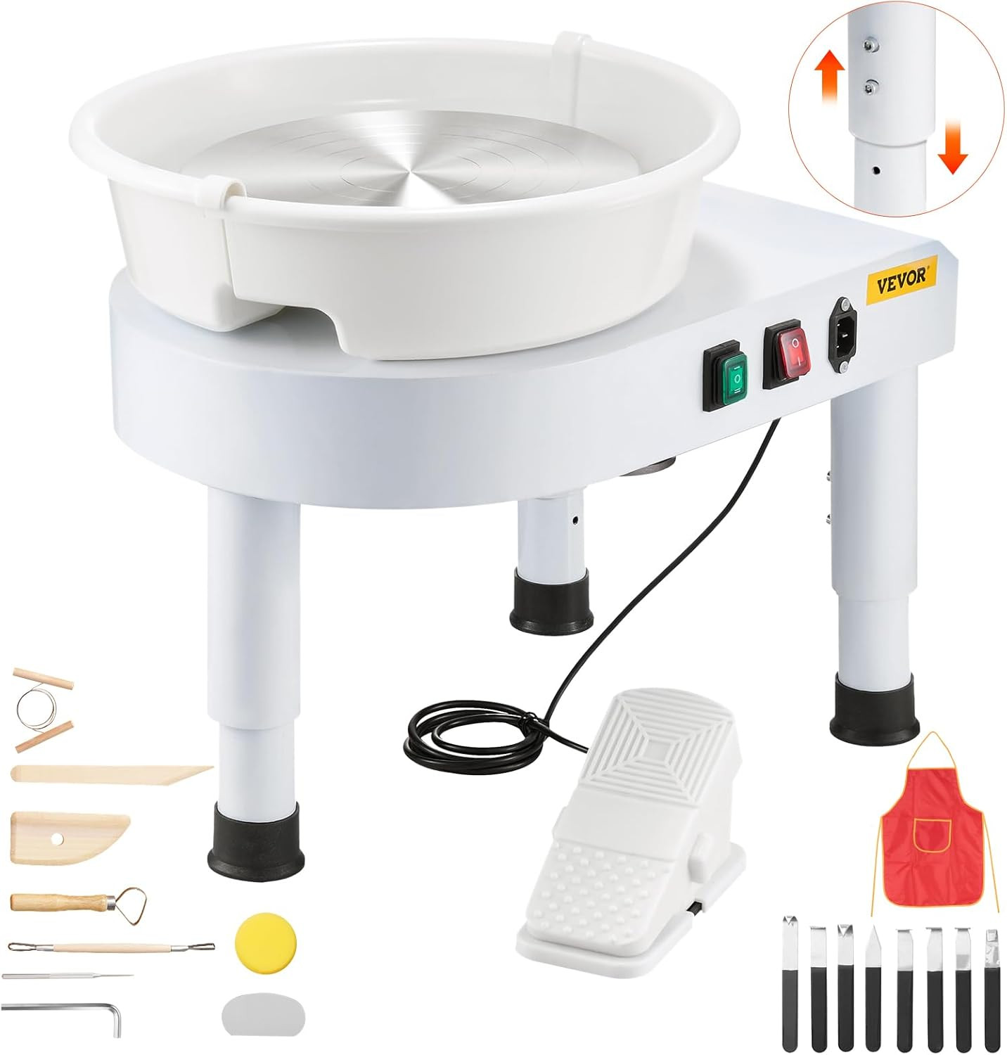 Pottery Wheel for Adults, 11In/28Cm Ceramic Wheel Forming Machine, 0-6In Adjusta