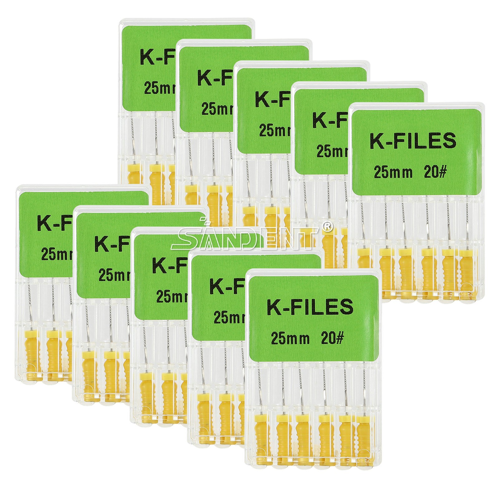 60Pcs Dental Endo Root Canal Files Hand Use K-Files Stainless Steel 25mm #20