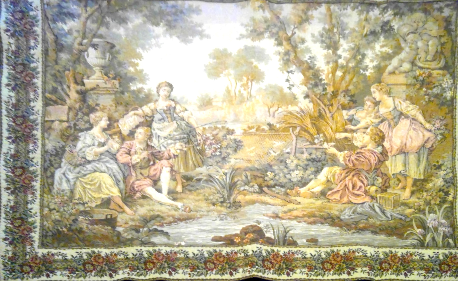 Vintage French Tapestry Pictorial Wall Decor