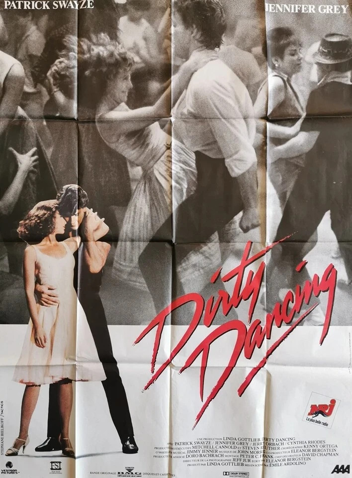 dirty dancing Patrick Swayze Jennifer Grey  French Grand Movie Poster 1987