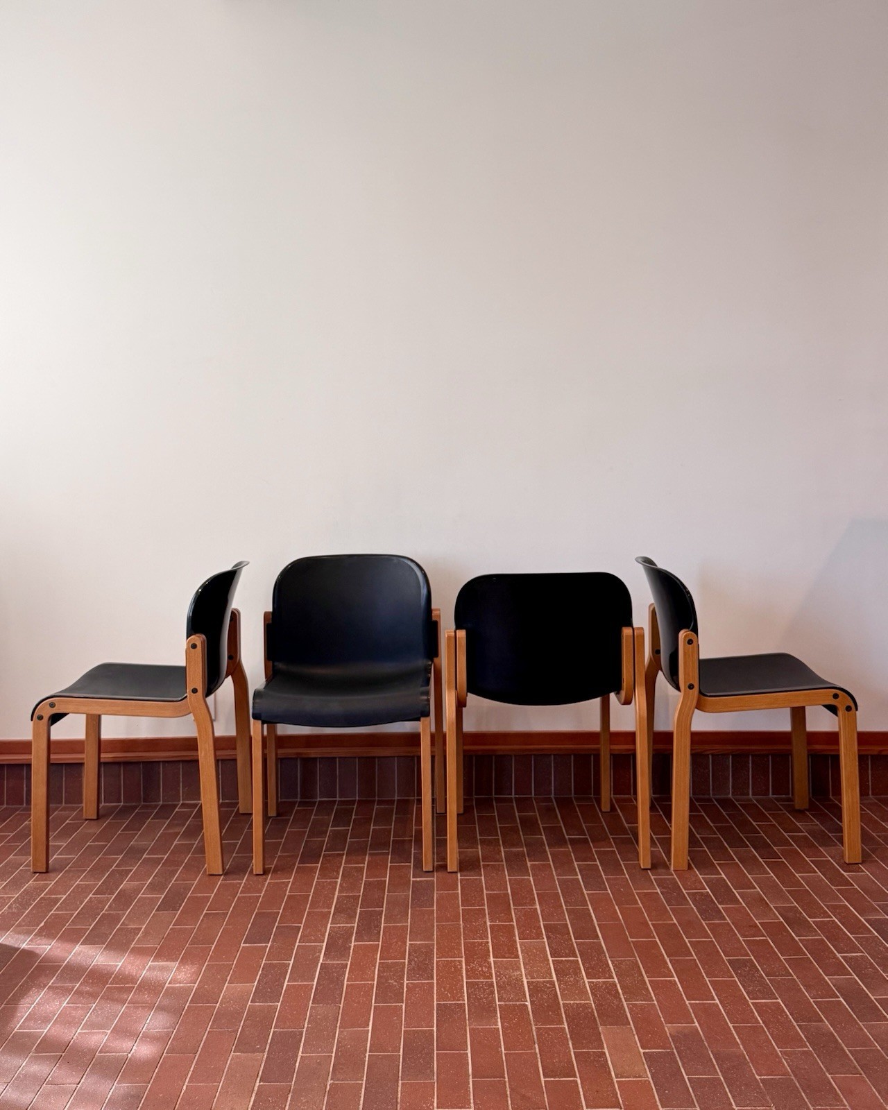 Set of 4 Thonet Birch Bentwood Stacking Chairs