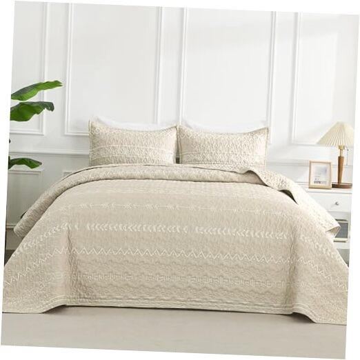  Beige Quilts Queen Size, 3 Pieces Queen Quilt Queen (90*96 in) 10 - Beige