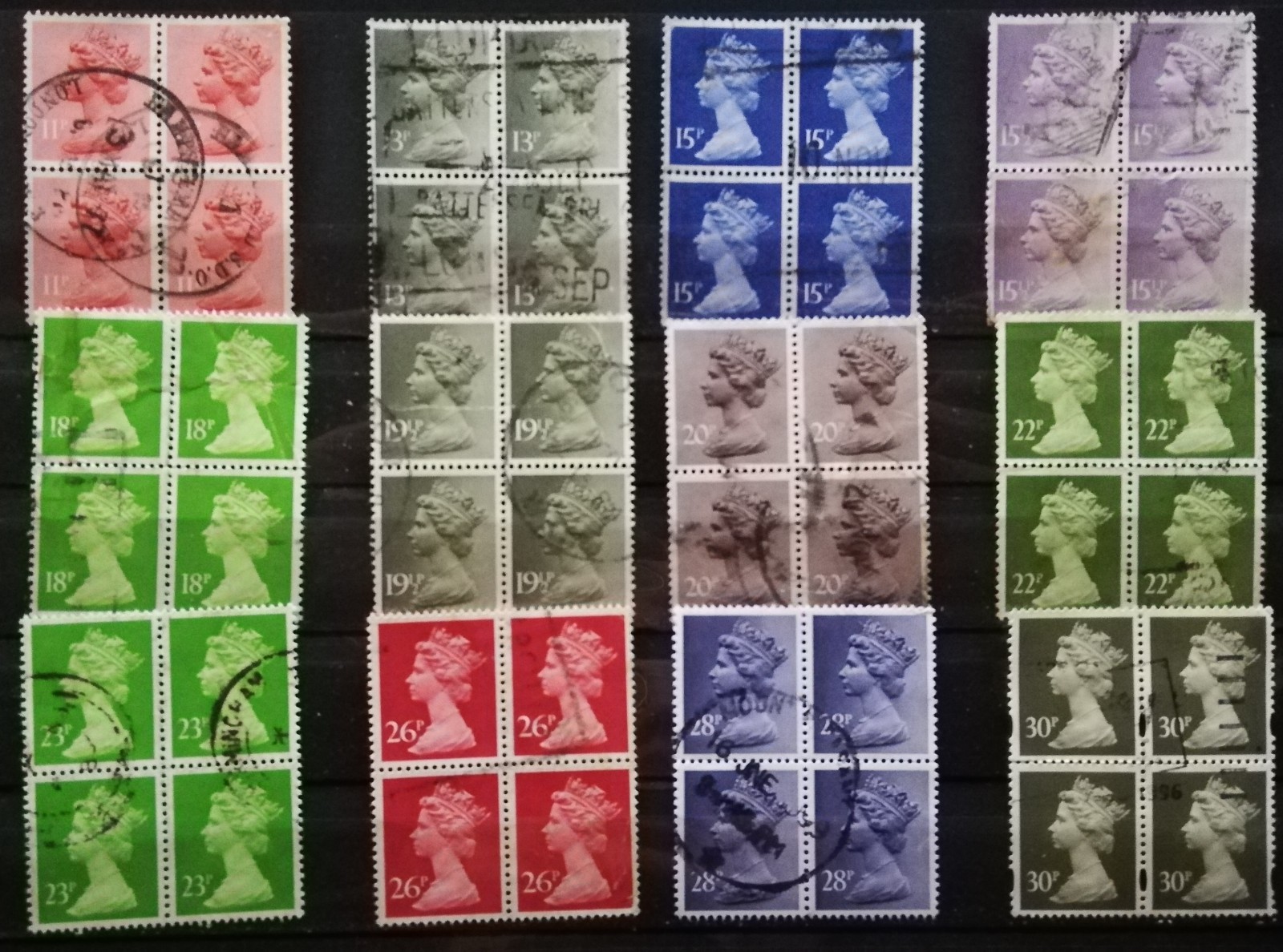 GREAT BRITAIN QE II DEFINITIVES USED LOT