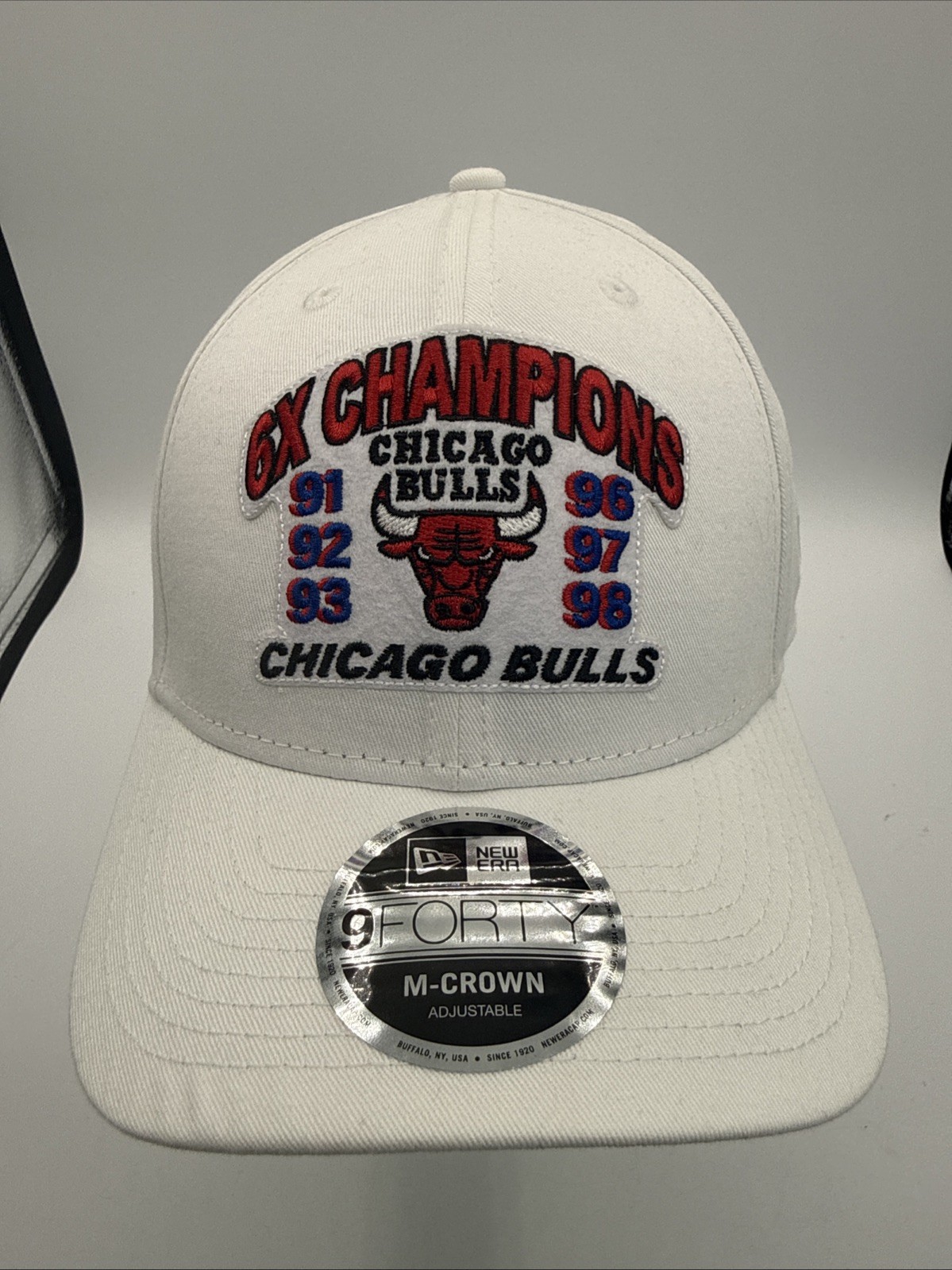 New Era 9FORTY Chicago Bulls 6x Champions M-Crown Adjustable Hat Cap OSFM - NEW