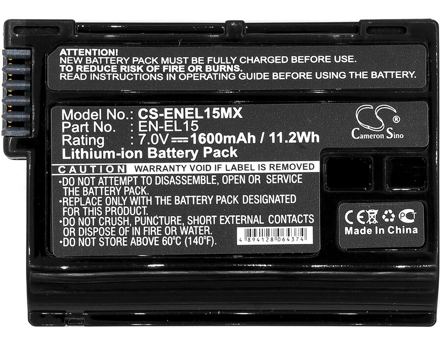 BATTERIE 1600mAh Type EN-EL15 EN-EL15A For Nikon CoolPix S2600 S2700