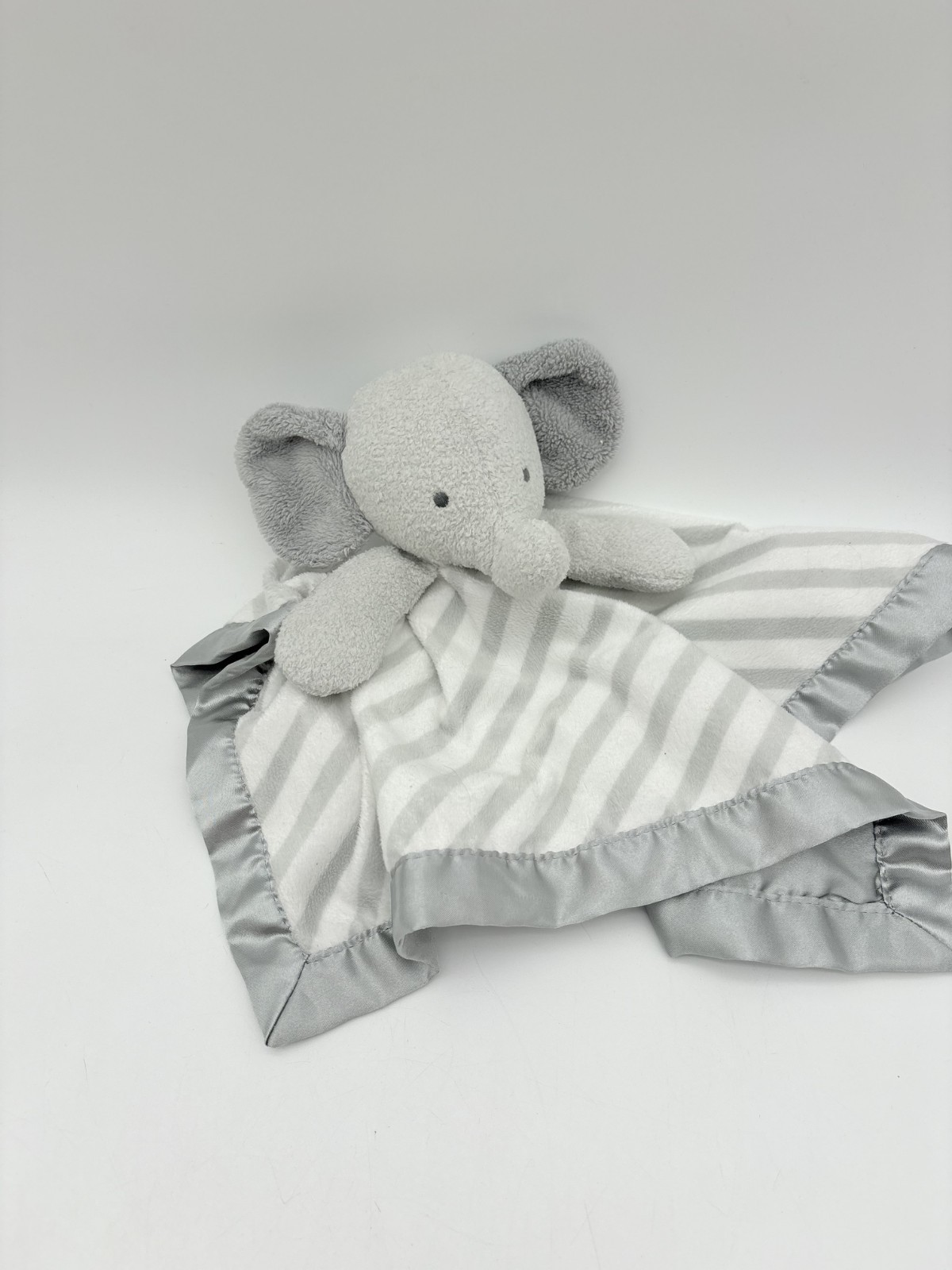 Cloud Island Elephant Blanket Lovey Plush Gray White Striped Target Nursery 8