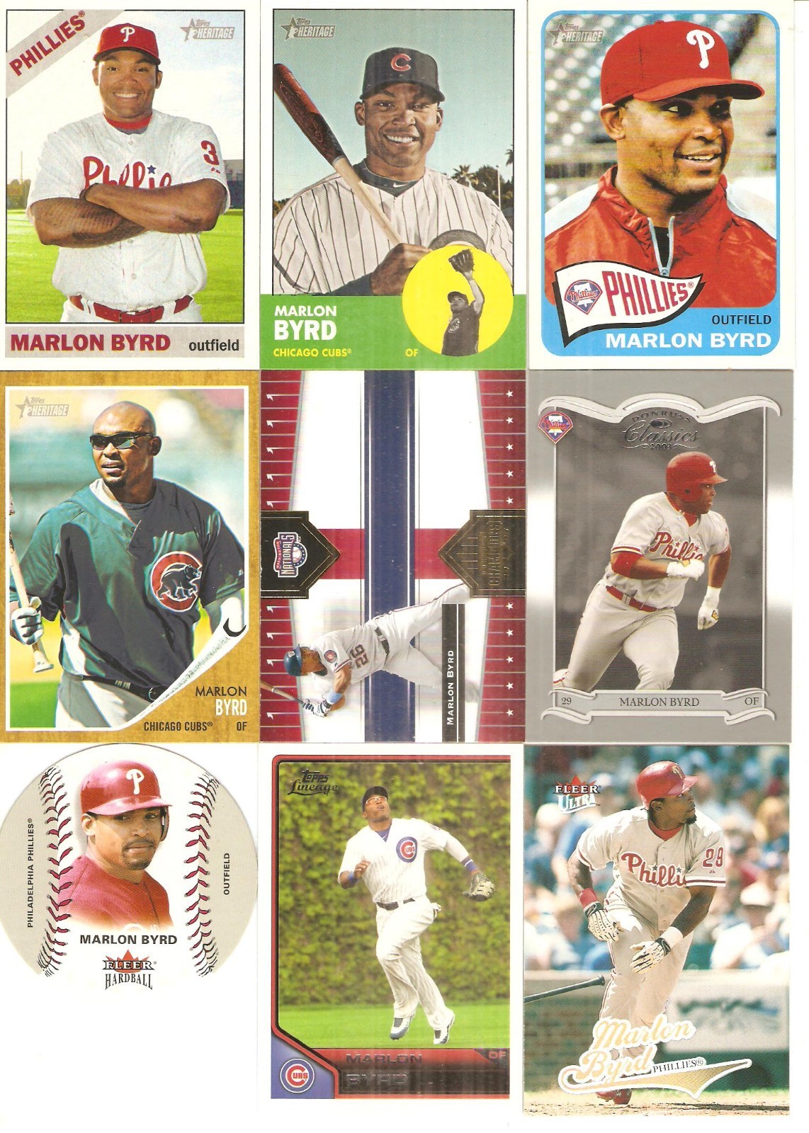 100 CARD MARLON BYRD BASEBALL CARD LOT