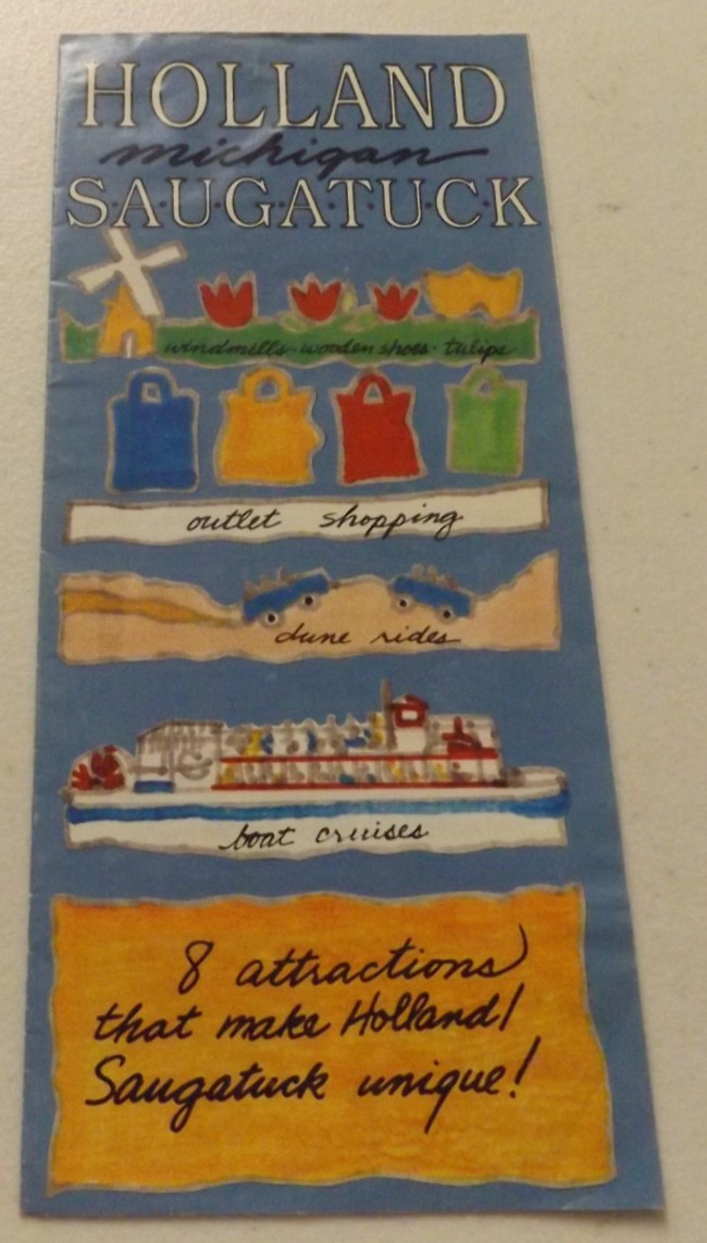 Vintage Brochure featuring attractions in HOLLAND and SAUGATUCK, Michigan