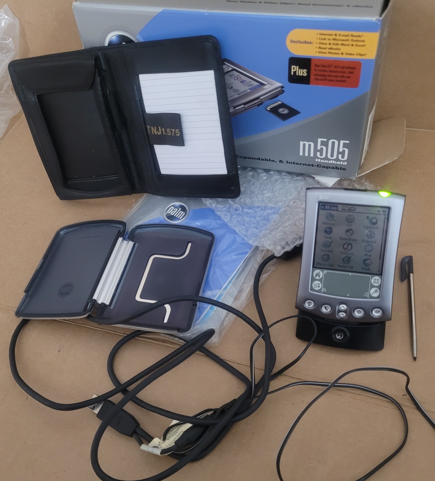  Palm M505 Handheld W/ Accessories /instructions  2001