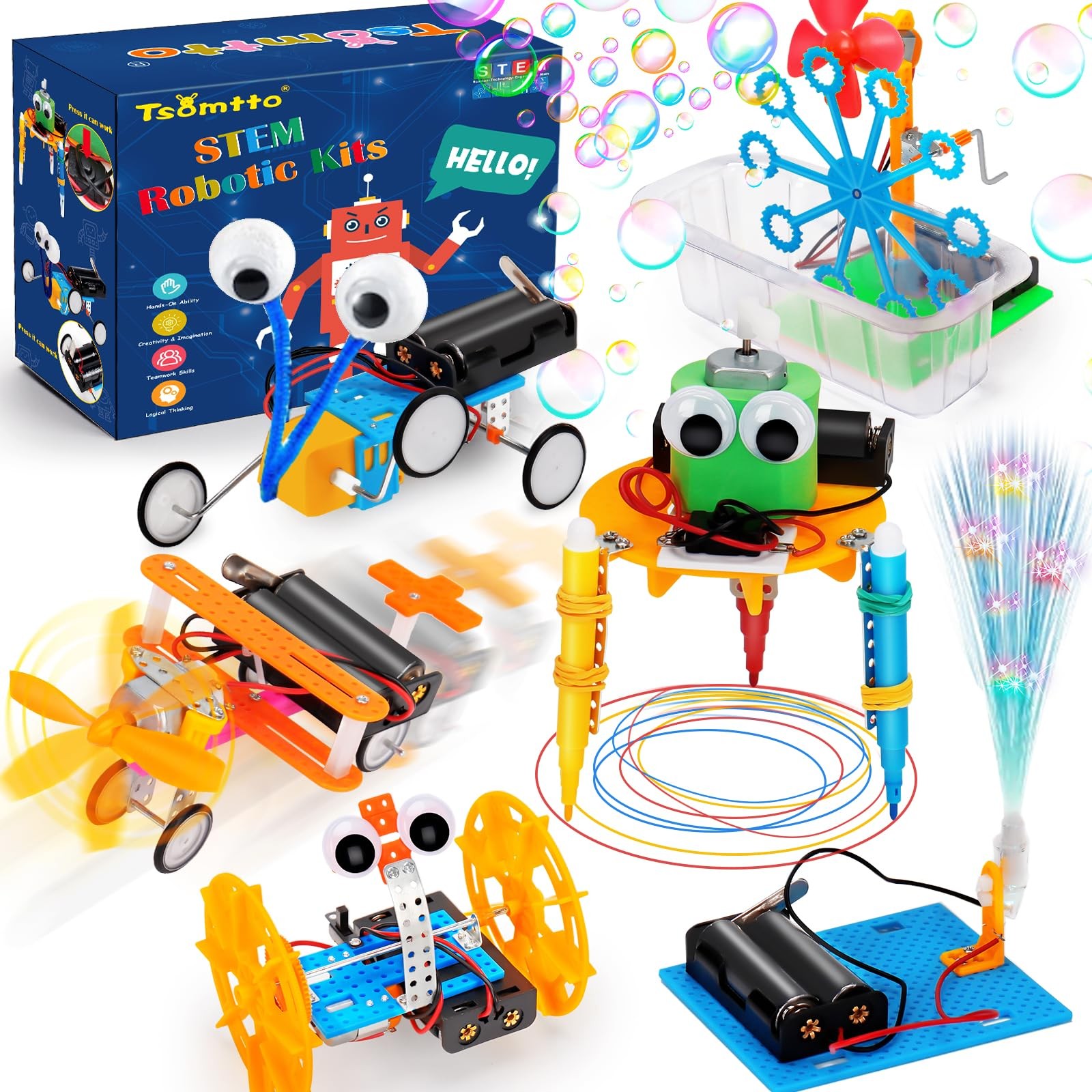 STEM Robotics Kit 6 Set Science Experiments Project Activities Toys for 4-8 8...