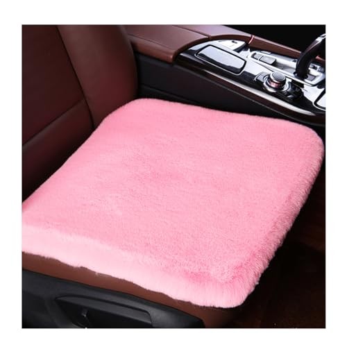 Sheepskin Car Seat Cushion, Comfortable Soft Fur Wool Auto Front Seat Pink
