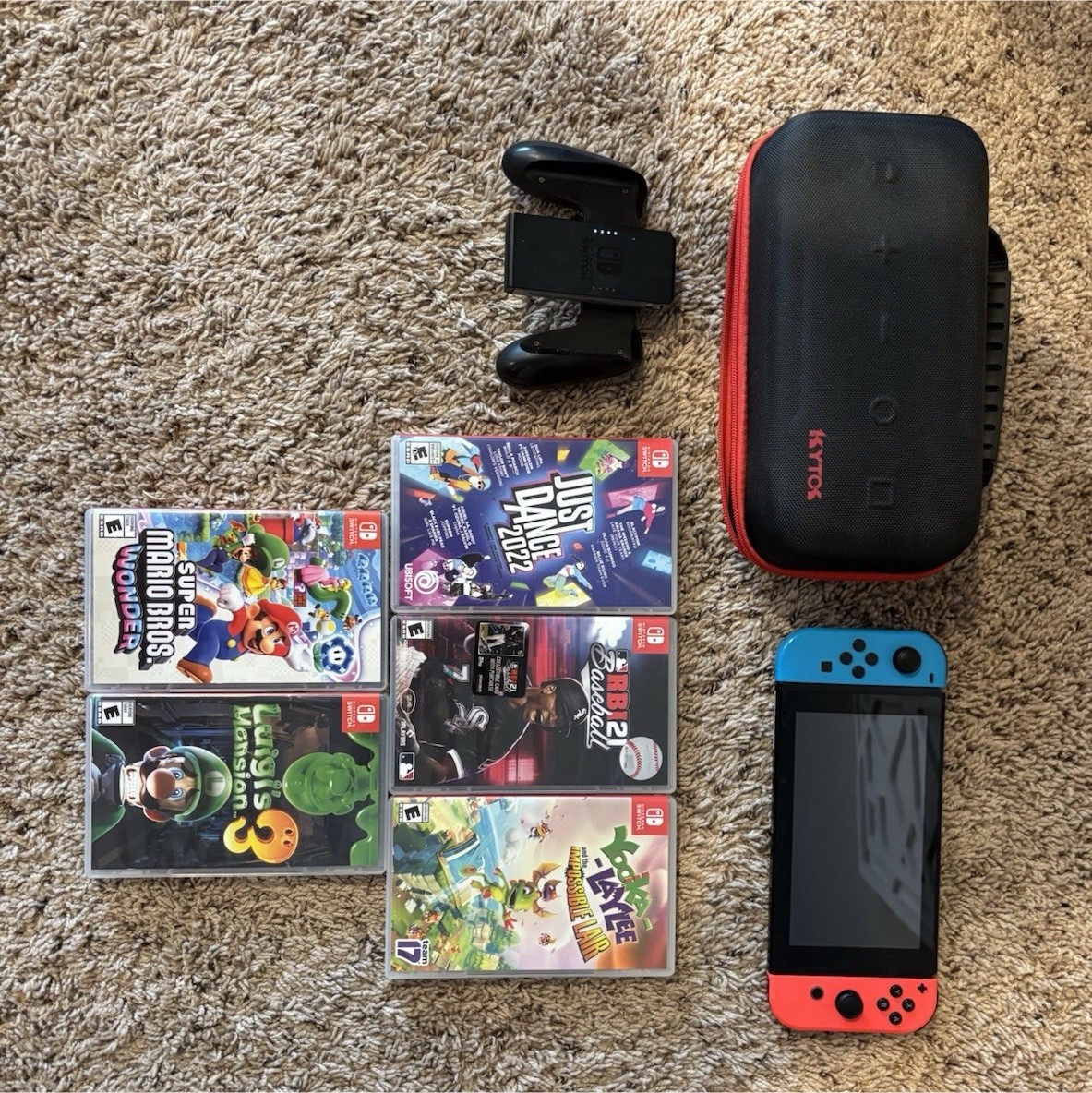 Nintendo Switch Console Lot w/ Games, Controllers, Carrying Case 