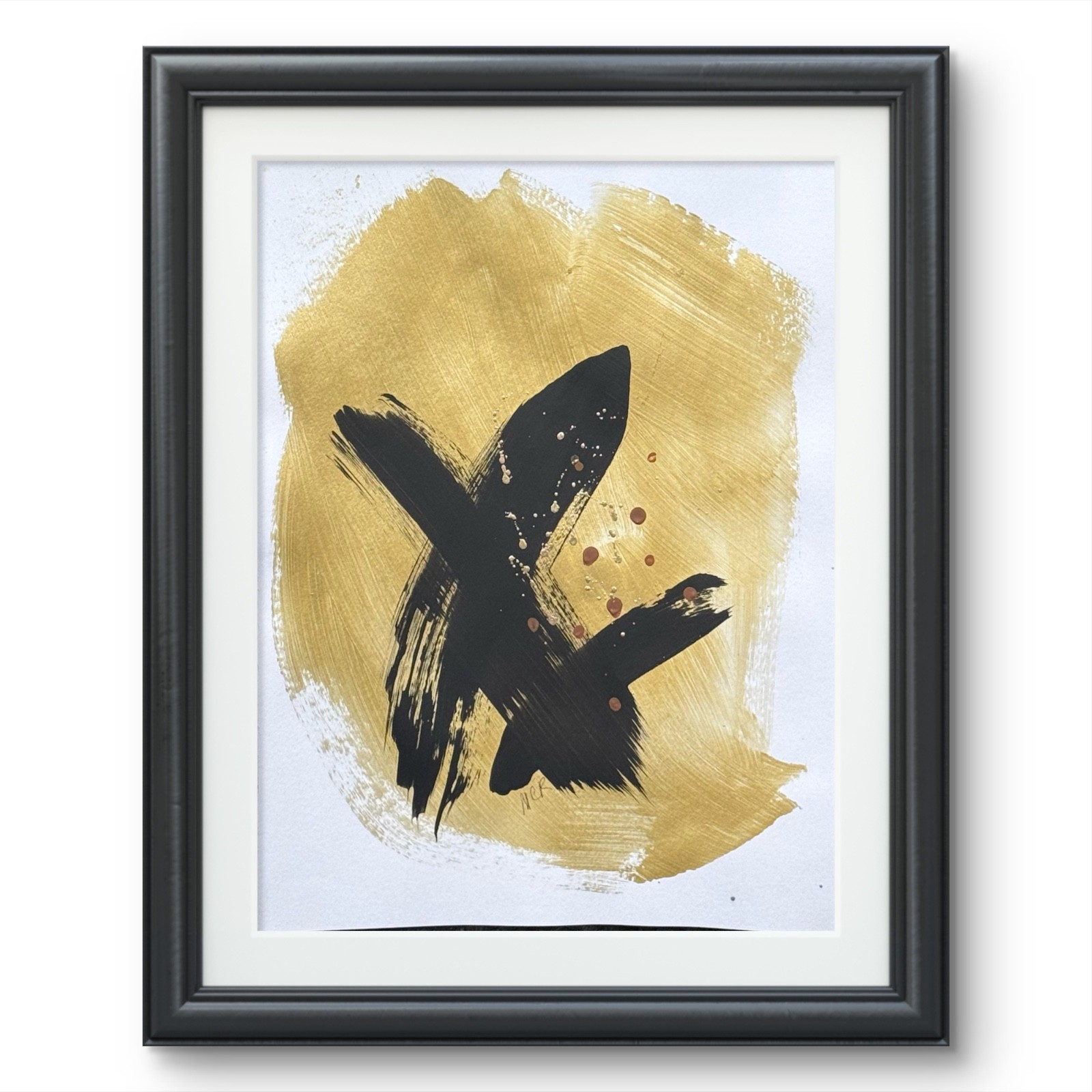 Original Signed Mixed Media Art Painting Abstract 9x12 Fine Art VERY HEAVY PAPER