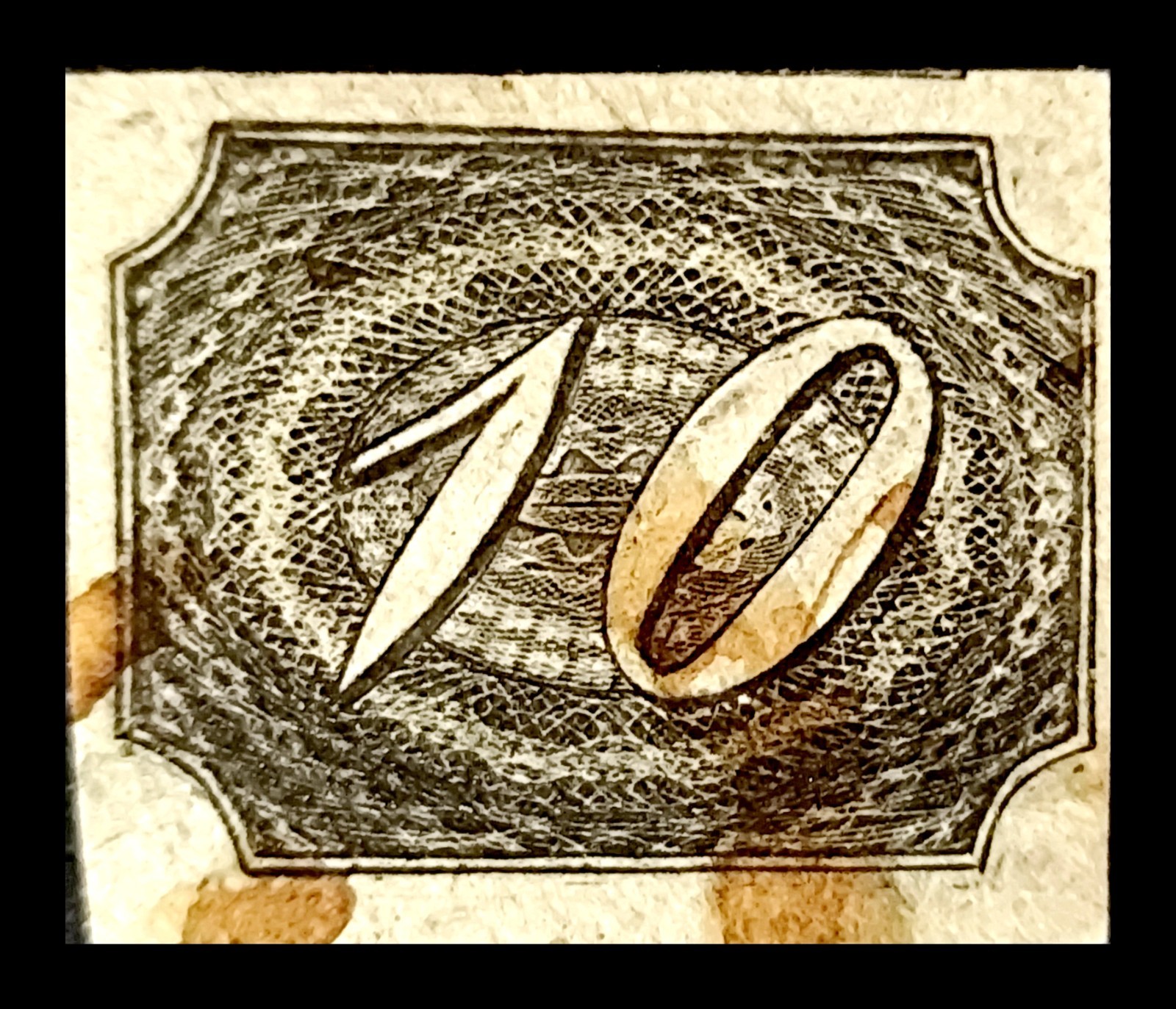 Brazil 1844 10 RÉIS Slanting numeral USED very beautiful