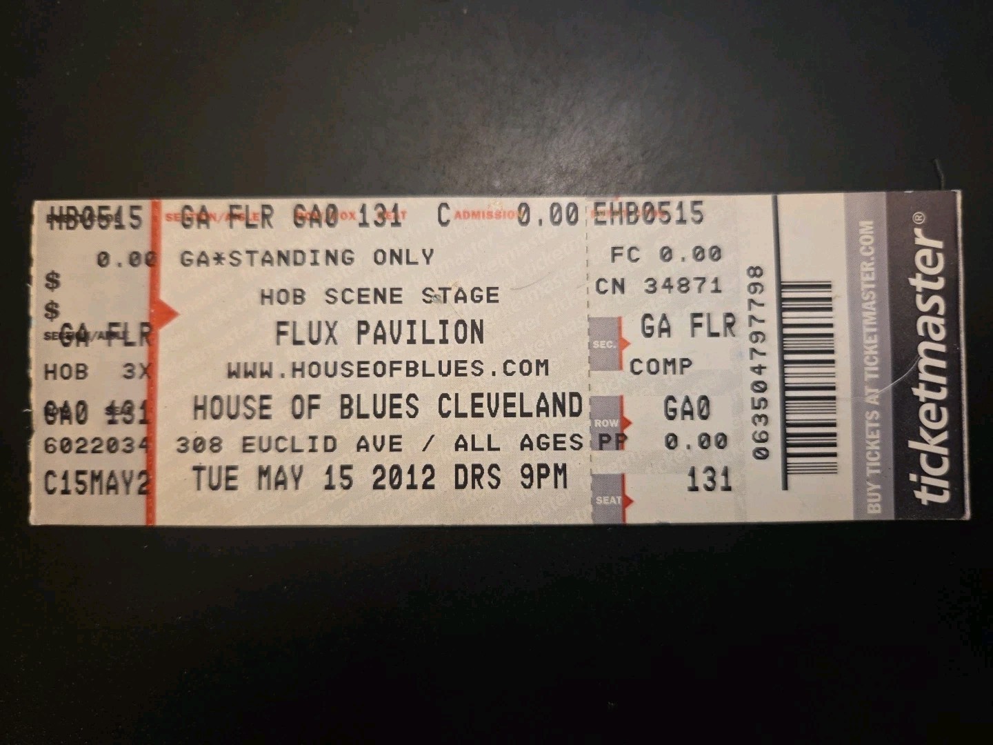 Flux Pavilion Cleveland 2012  ticket edm dubstep house of blues bass cannon 