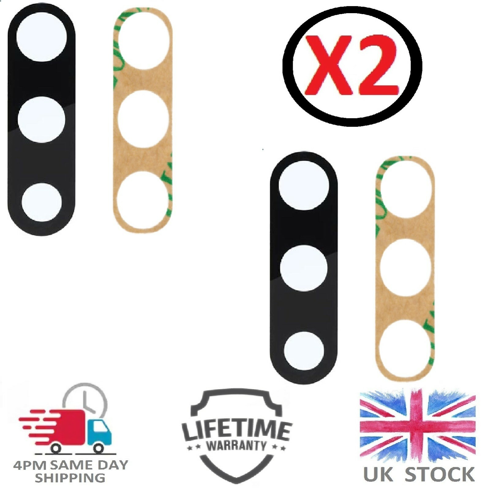 Pour Samsung Galaxy Note 10 Plus N975 Caméra Arrière Verre Lentille Lentille X 2