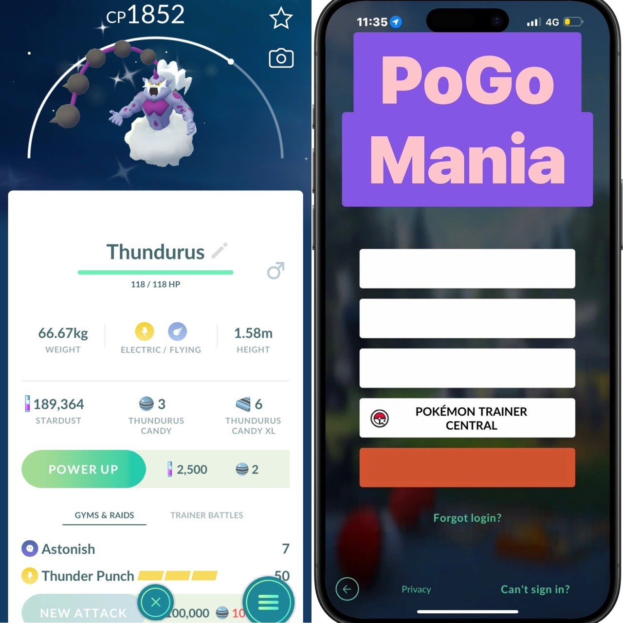 Shiny Thundurus (Incarnate Forme)✨mini PTC 20k✨(read description)