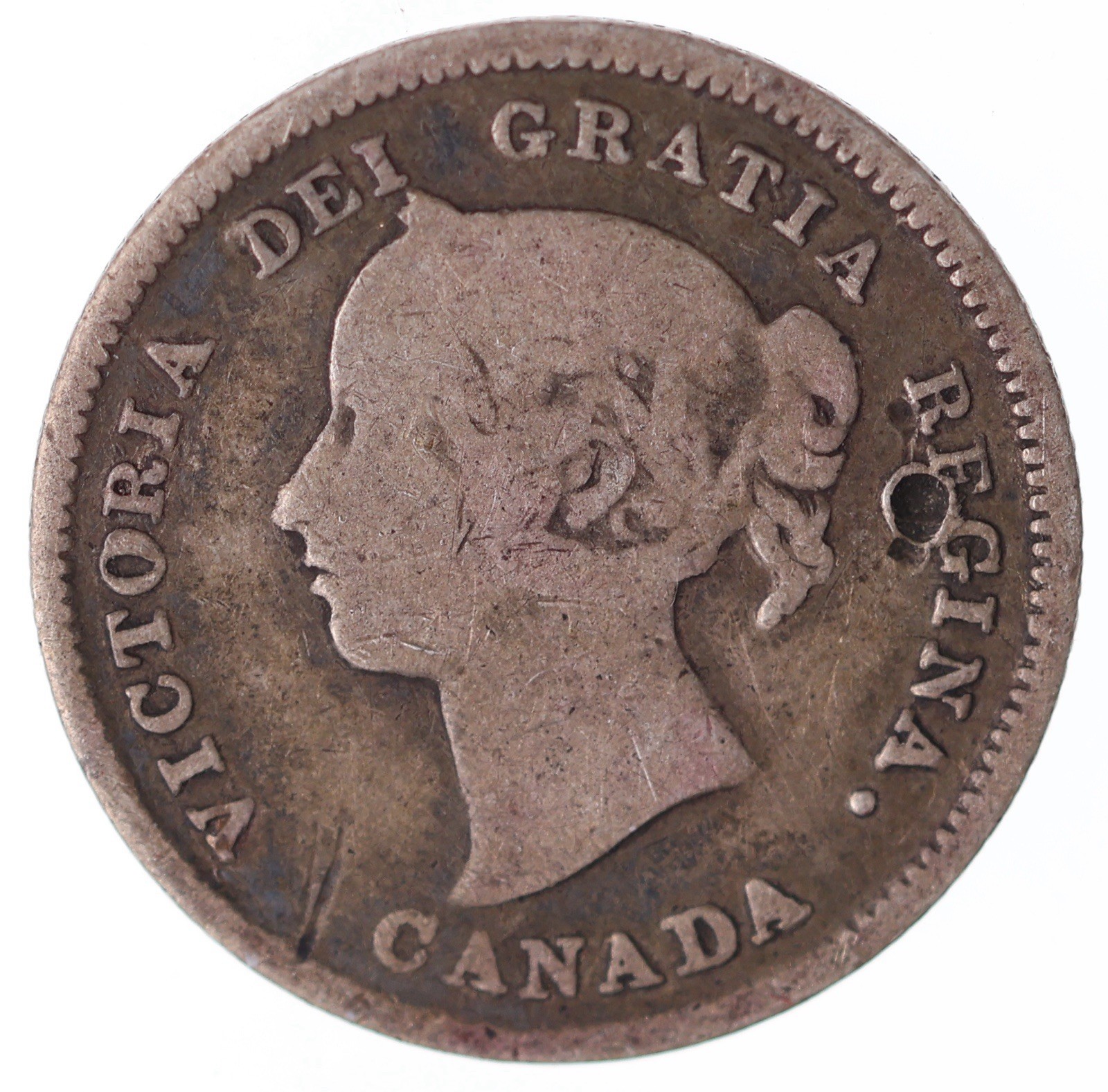 1884 Canada 5 Cents - VG - Mark Lot#15647