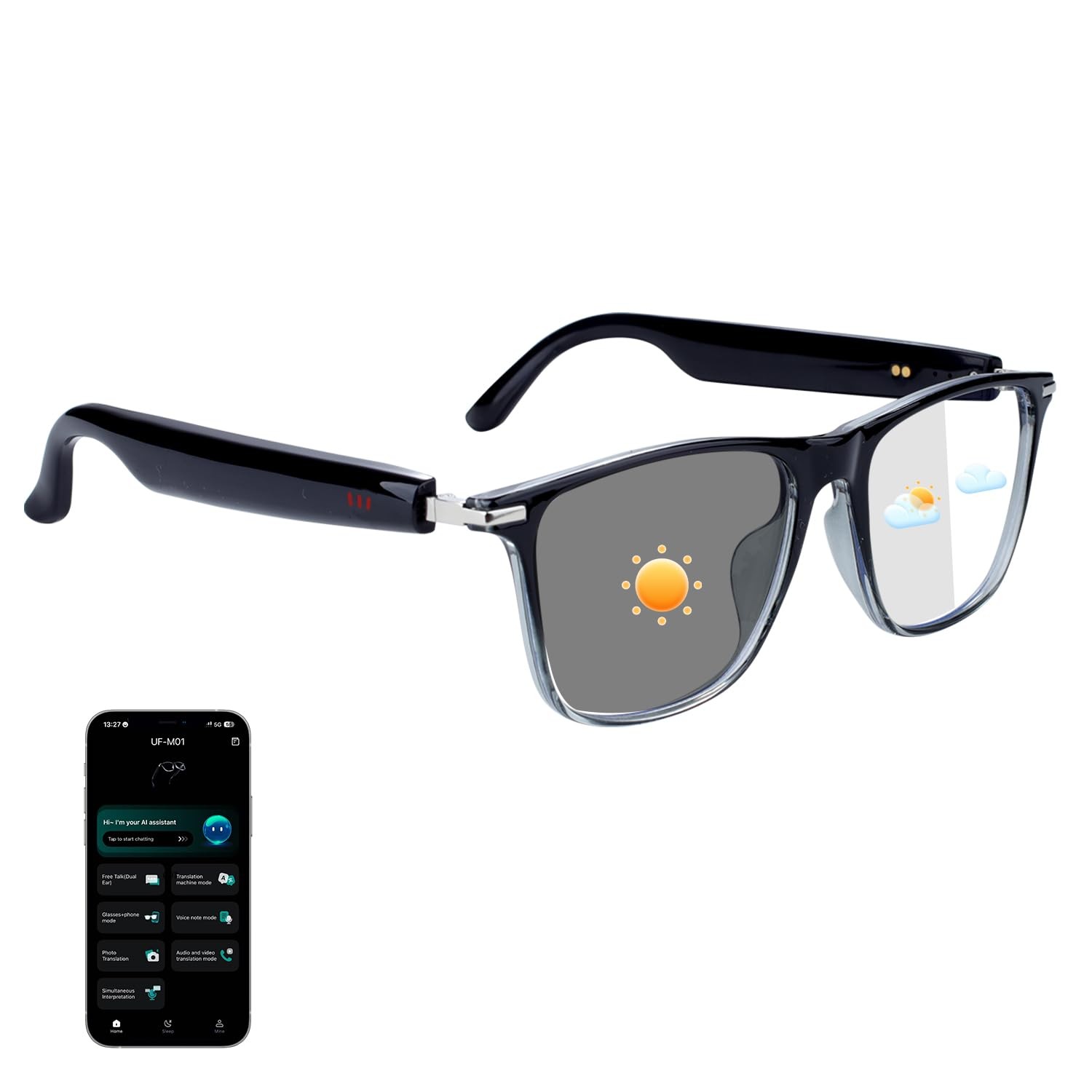 AI Smart Glasses for Women & Men, Supports 160+ languages Real-Time Translati...