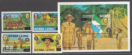 Sierra Leone - Mail Yvert 653/6+Hb 33 ** Mnh Scouting