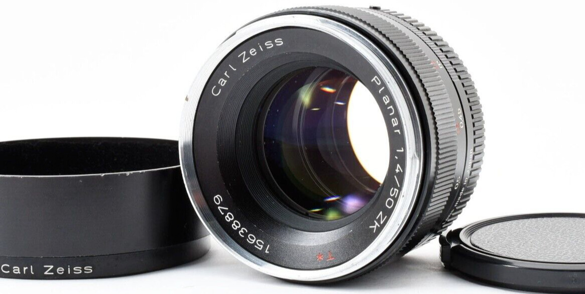 Rare [Exc+5 Hood] Carl Zeiss Planar T* ZK 50mm f1.4 MF Lens PENTAX K mount JAPAN