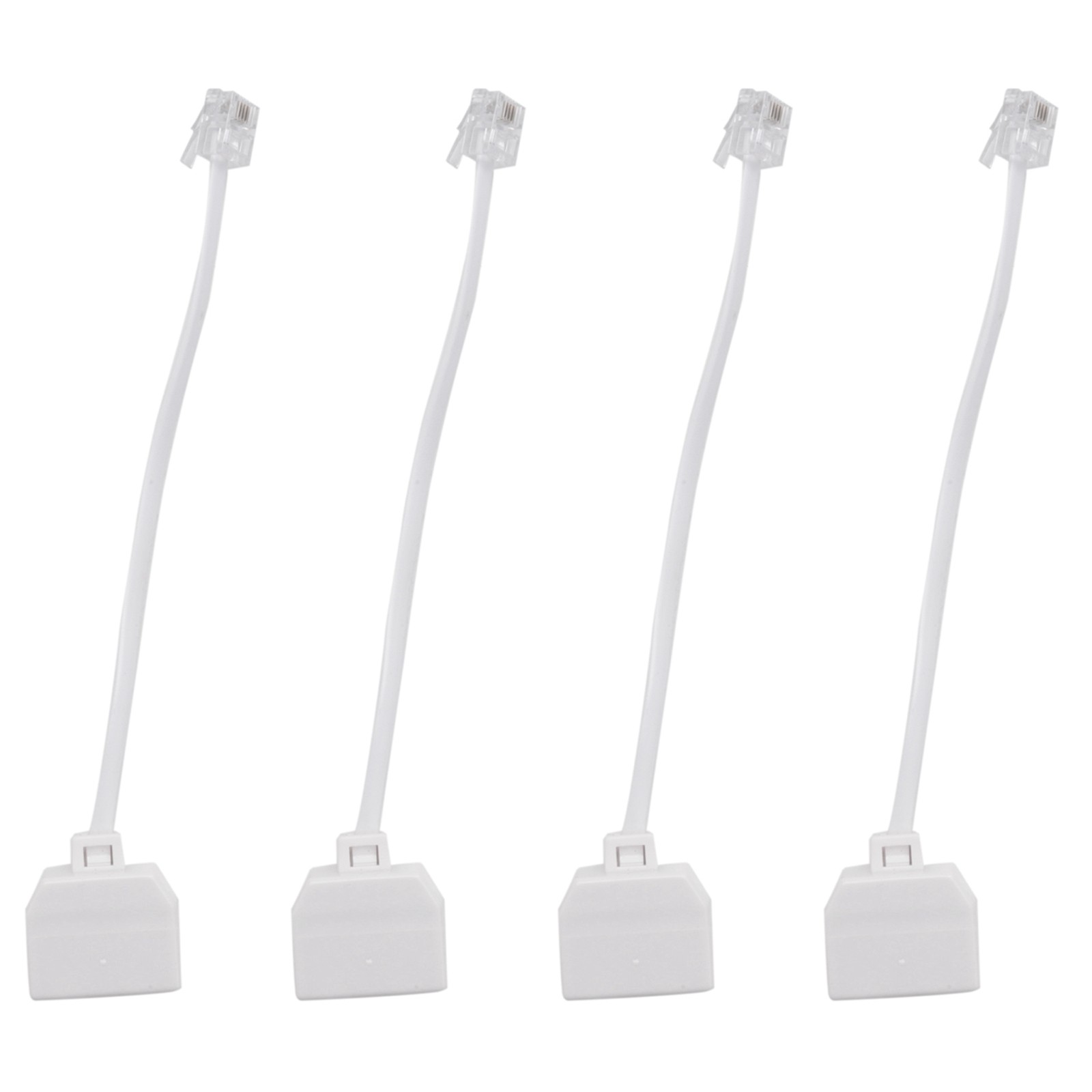4X RJ11 6P4C Phone Splitter 1 Male 2 Female - White R1S95994