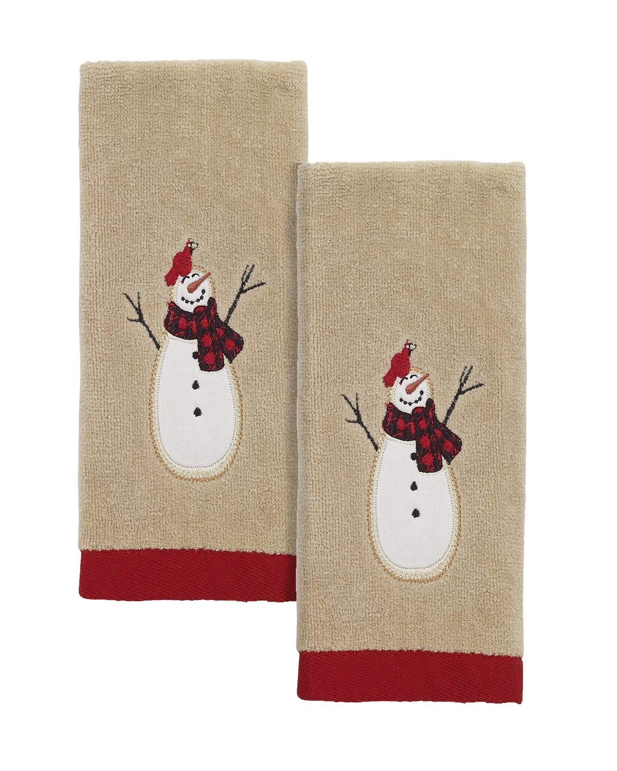 - Fingertip Towels, Soft & Absorbent, Embroidered, Christmas Decorations, Set...