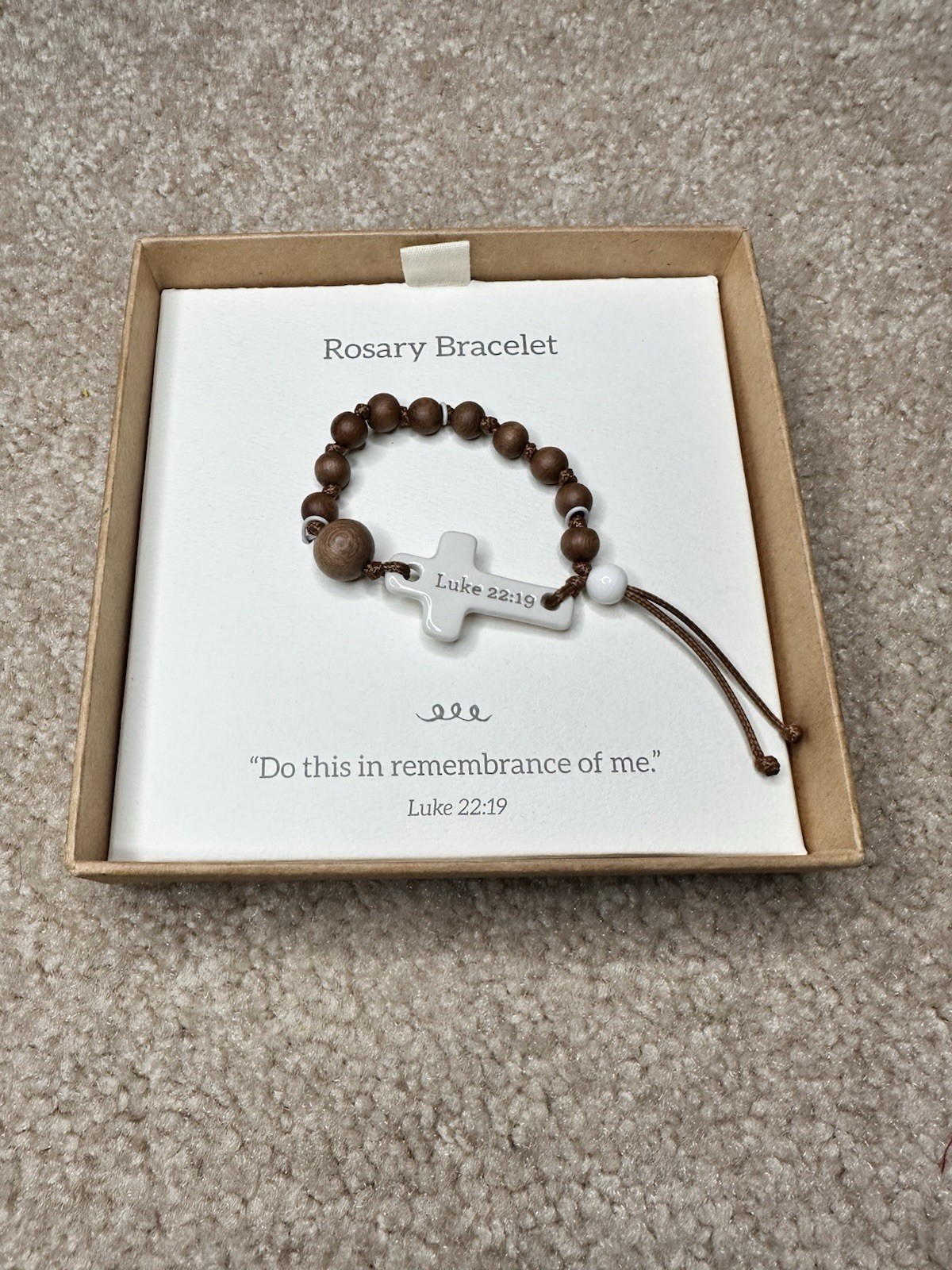 Baby First Rosary Bracelet Baby Shower Gift Girls Boys Demdaco New In Box NIB