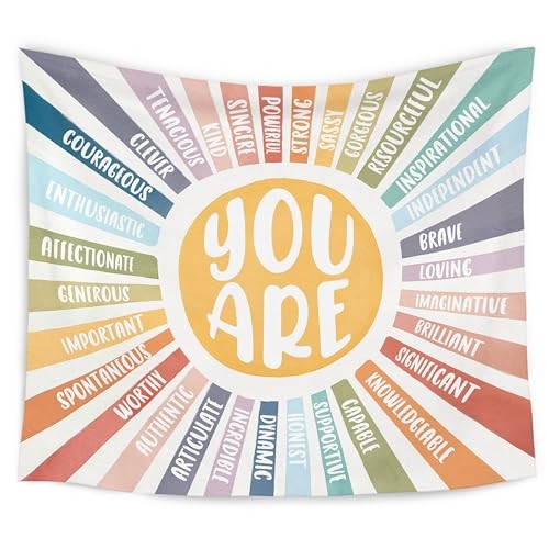 WARDOS Boho Sunshine Tapestry, You Are Inspirational Tapestry Wall Sunshine-A