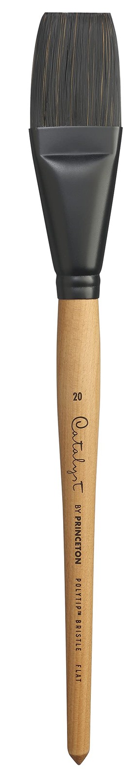 Princeton Catalyst Flat Brush, Synthetic, Long Handle, Size 20, Acrylic Oil