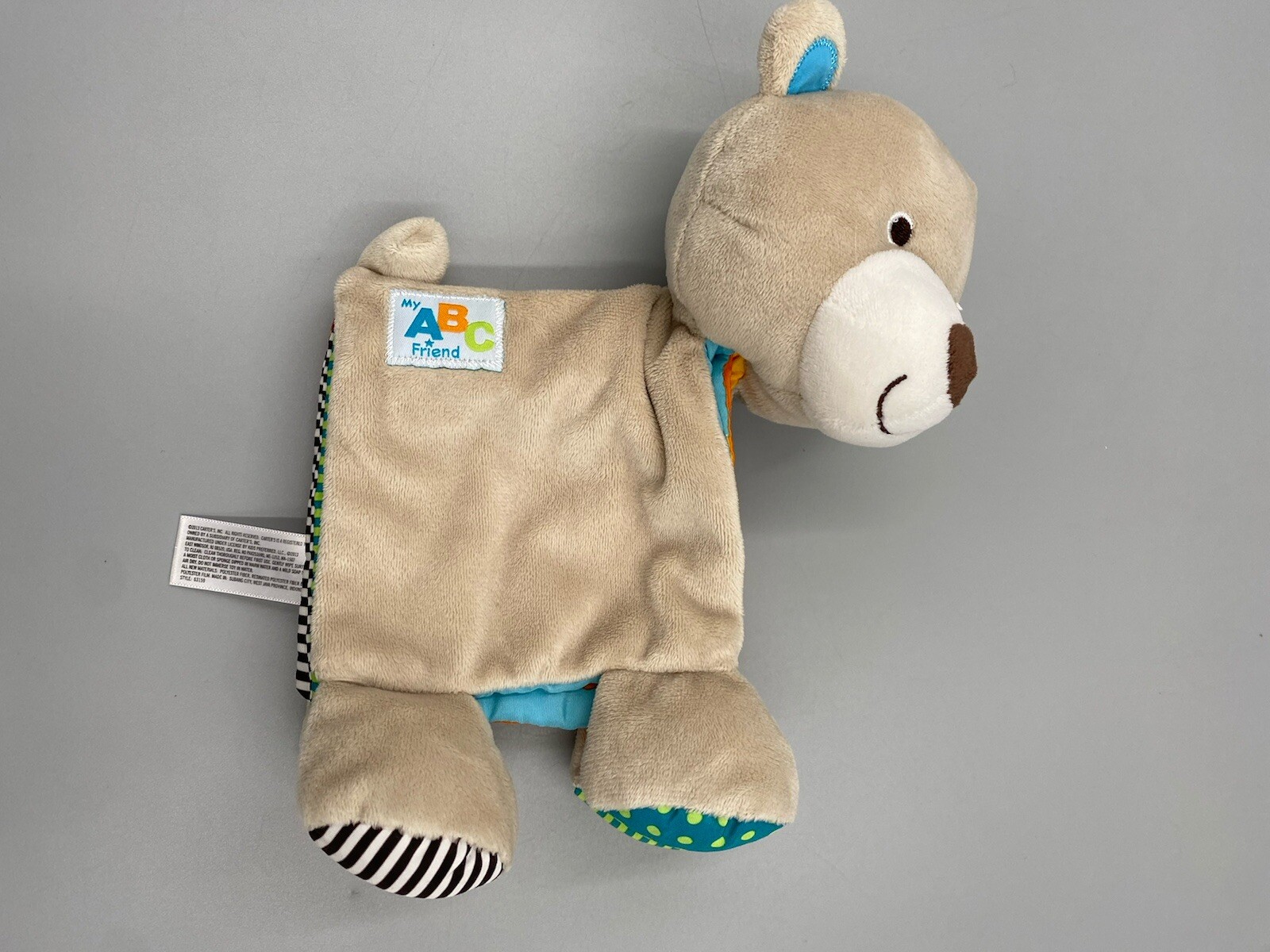 Carters My ABC Friend Cloth Teddy Bear Book Plush