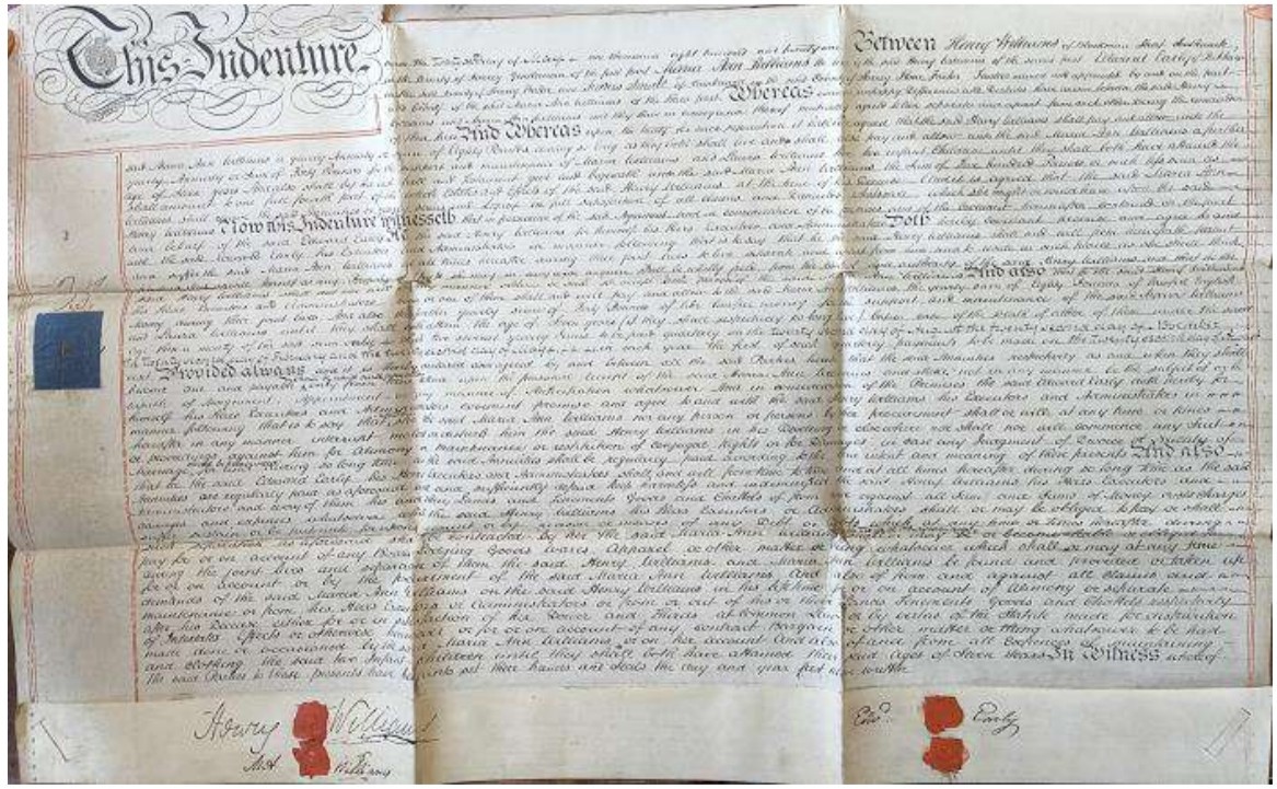 175 Yrs 19th Century English Indenture Deed on Vellum – Wax Seals+ Revenue Stamp