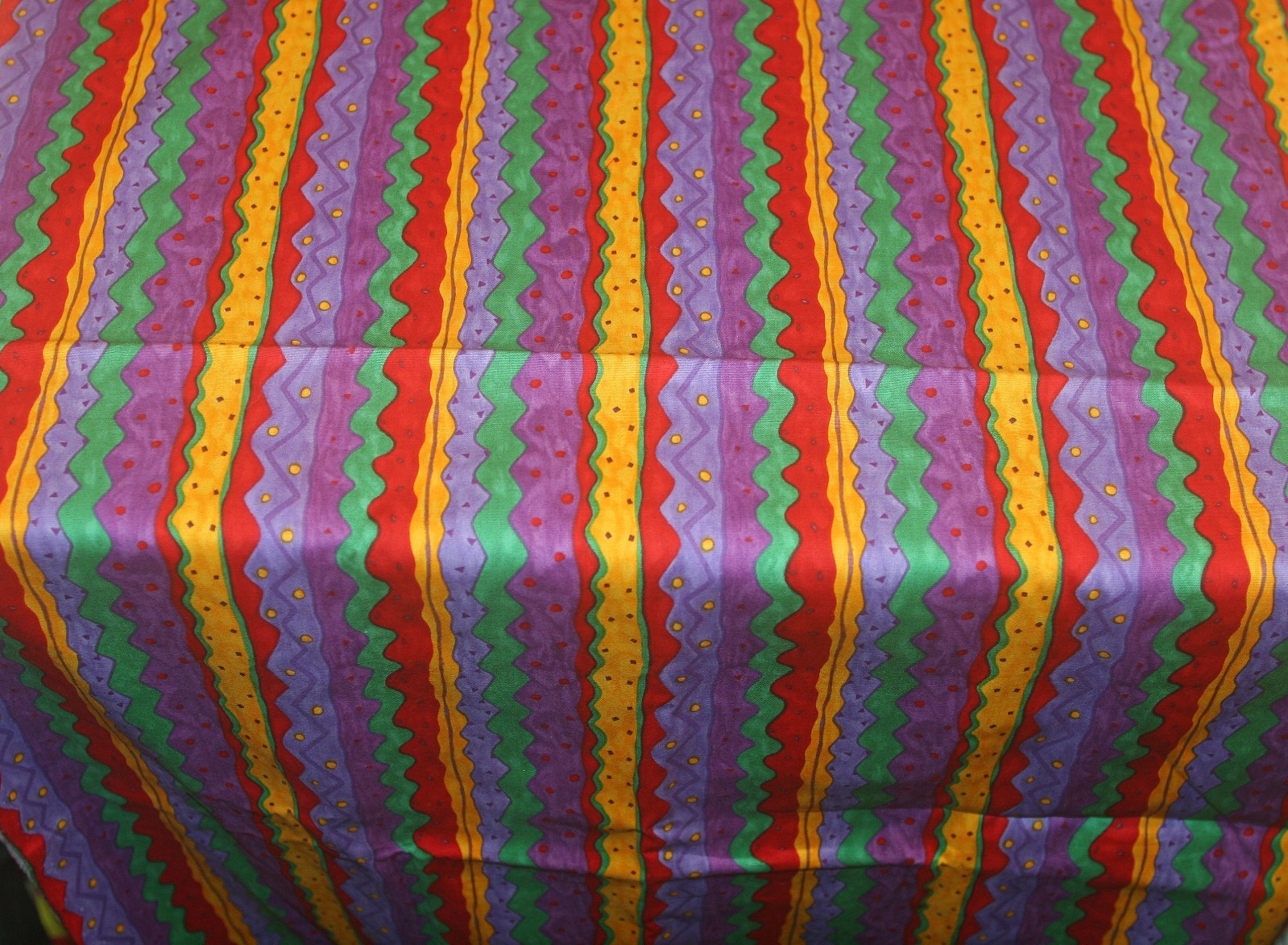 2 1/8 Yds x 44”  Moda Barbara Leonard Cotton Fabric Bright Stripes & dots Quilt