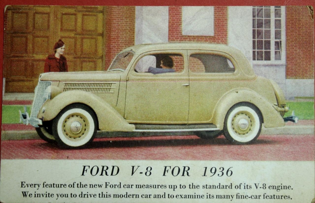 !936 Ford V-8 Postcard Mailed PC1-47