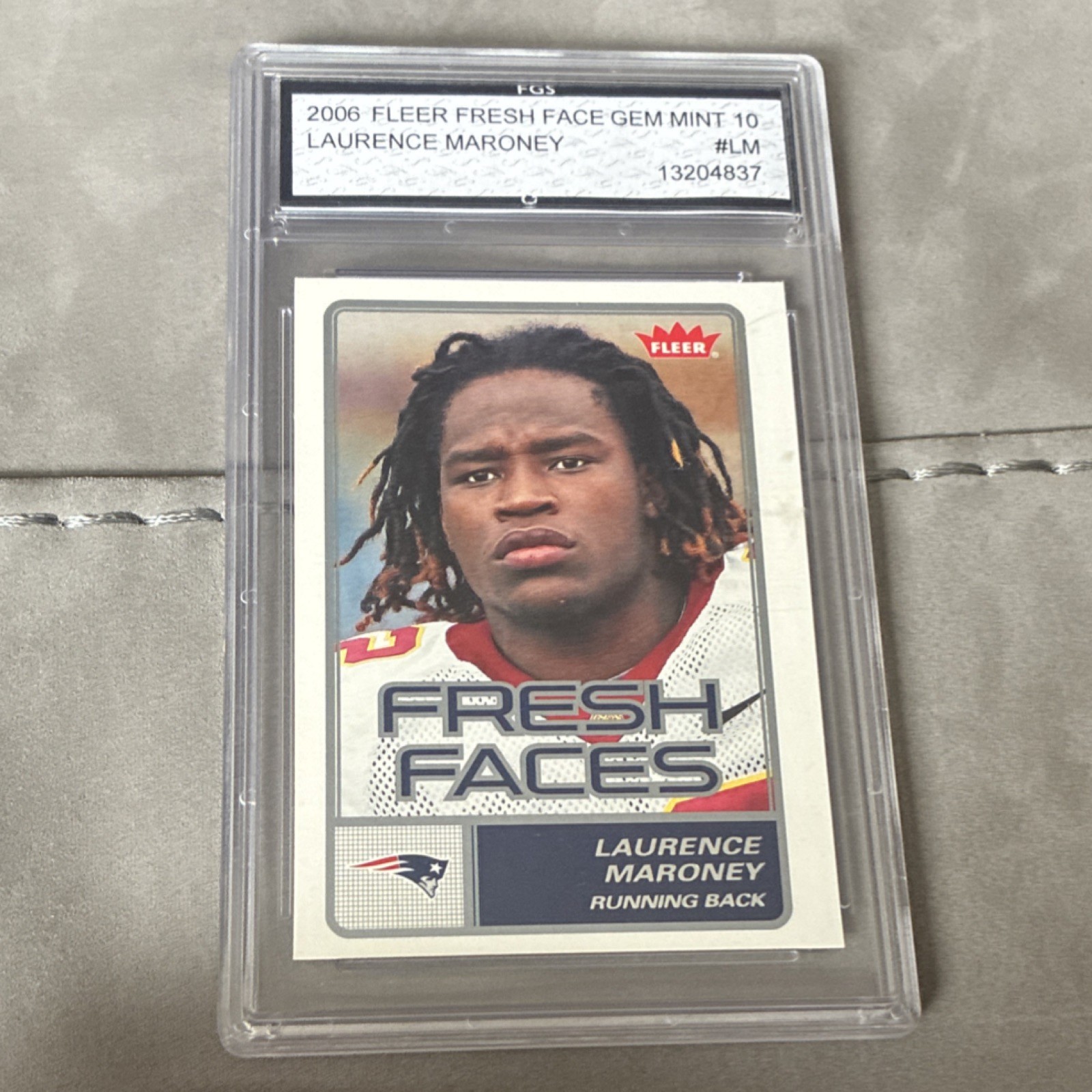 2006 Fleer Fresh Faces Laurence Maroney FR-LM Insert Patriots Football Card