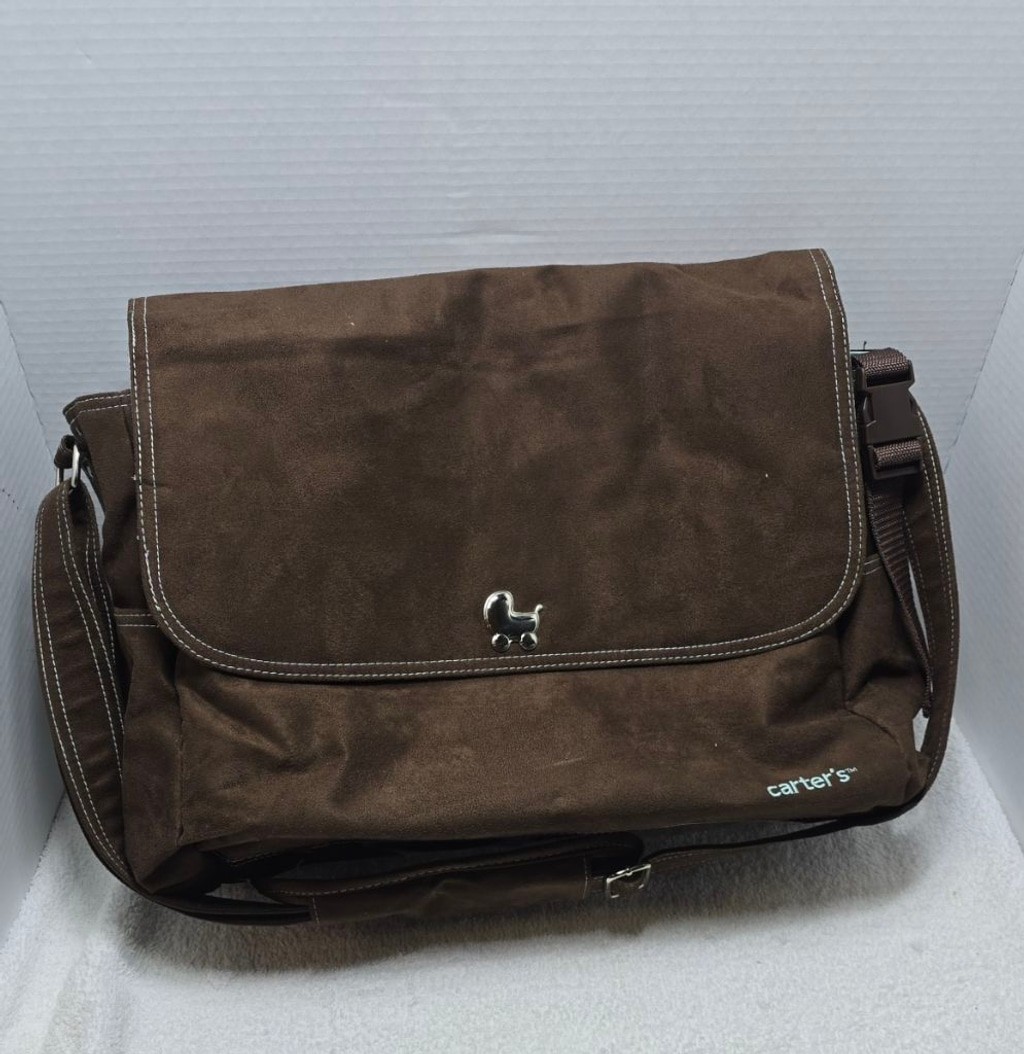 Women's Carter's Brown Baby Bag Diaper Bag with Blue Polka Dots One Size