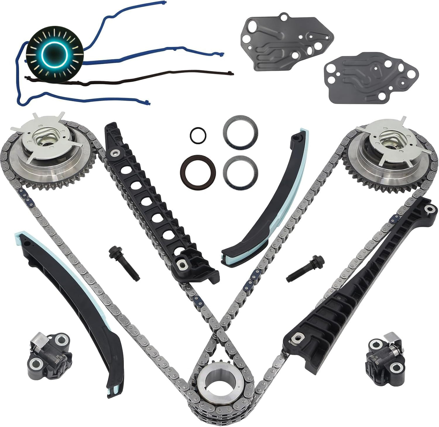 5.4 3V Timing Chain Kit W/Cam Phaser 3R2Z6A257DA Fits 2004-2008 Ford F150 5.4L