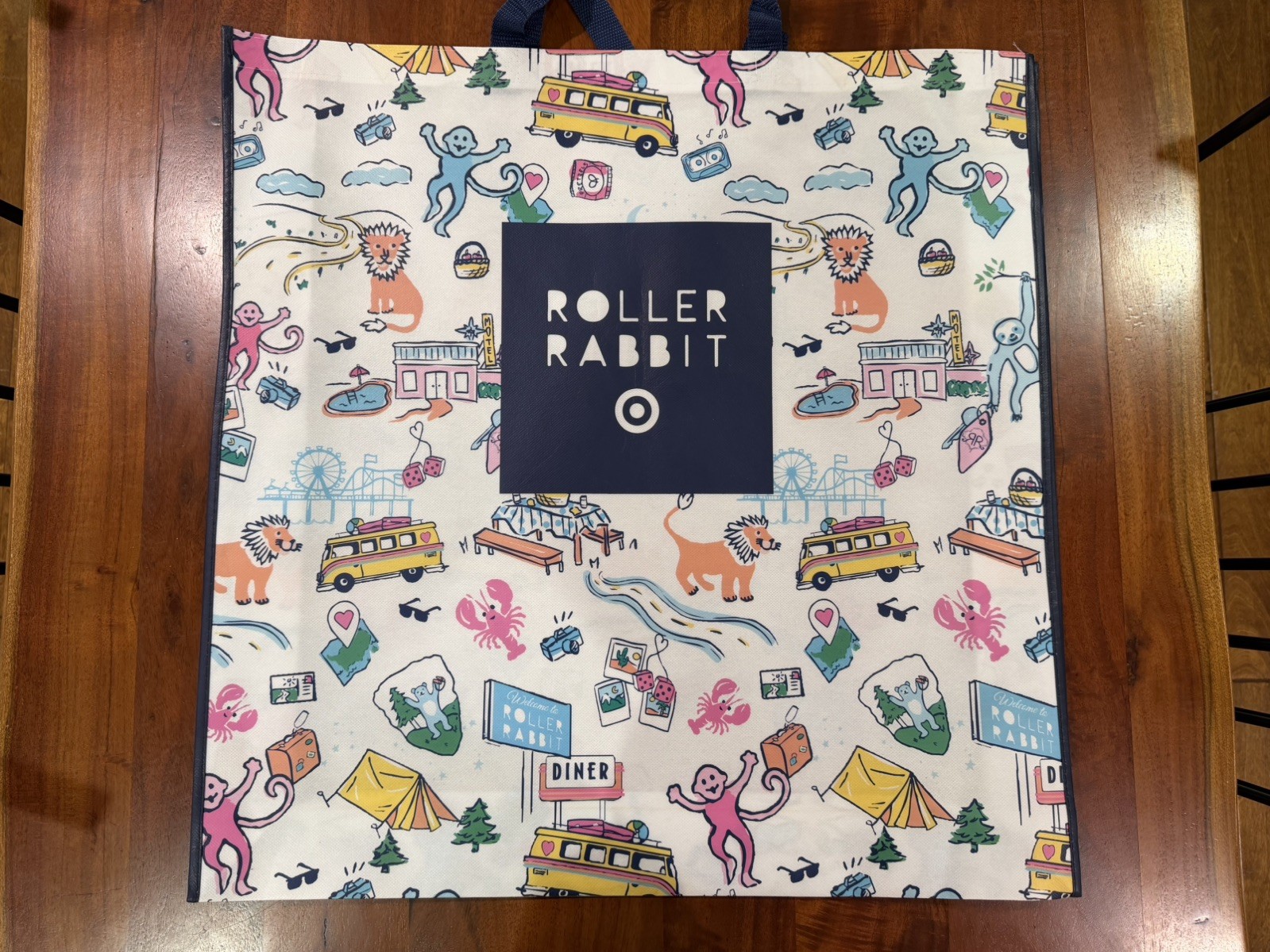 Roller Rabbit Target Large Reusable Shopping Bag Multicolor Foldable Plastic