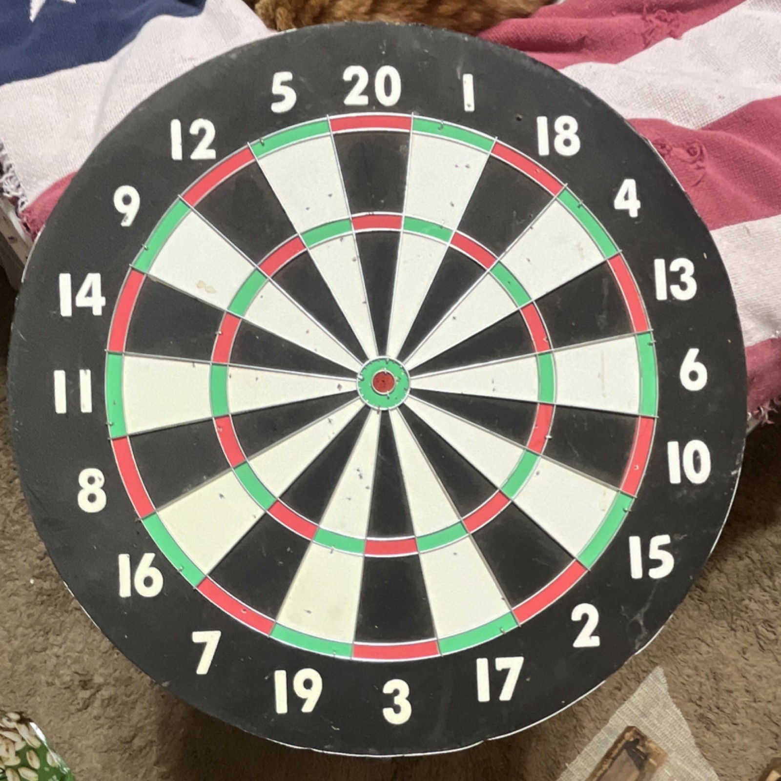 Double-Sided Dart Board Baseball & Standard Game Black/White/Red
