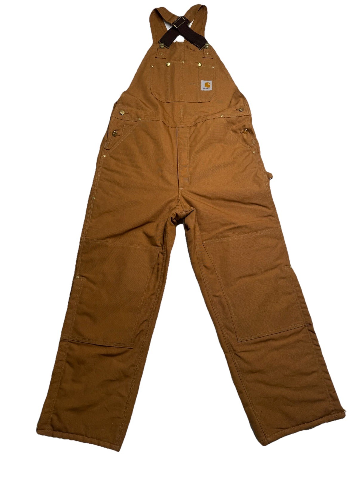 carhartt r02 brn insulated bib overalls brown 40x30 quilt  workwear usa R02 BRN