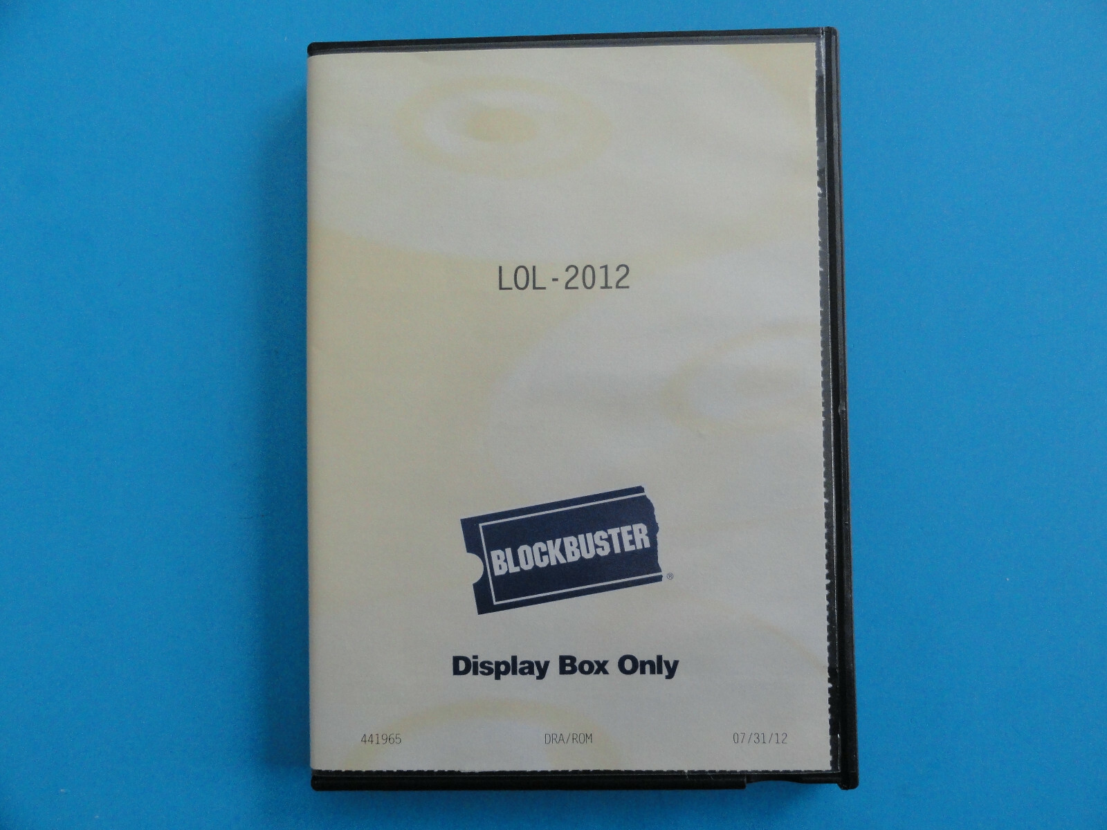 BLOCKBUSTER VIDEO STORE DVD RENTAL CASE - LOL 2012 - NO MOVIE INCLUDED