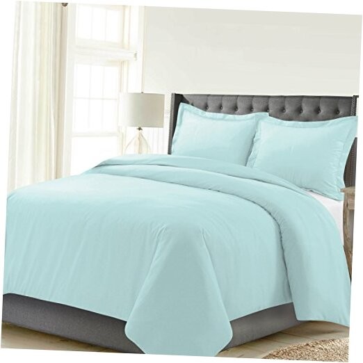  190 GSM Full/Queen Duvet Set- Warm & Cozy - 100% Cotton Flannel Pre Turquoise