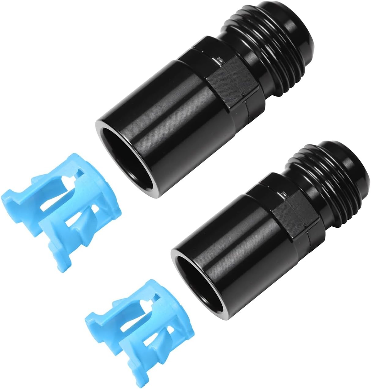 6AN Male Flare to 3/8 & 5/16 Female EFI Fuel Rail Fitting with SAE Quick-Disconn