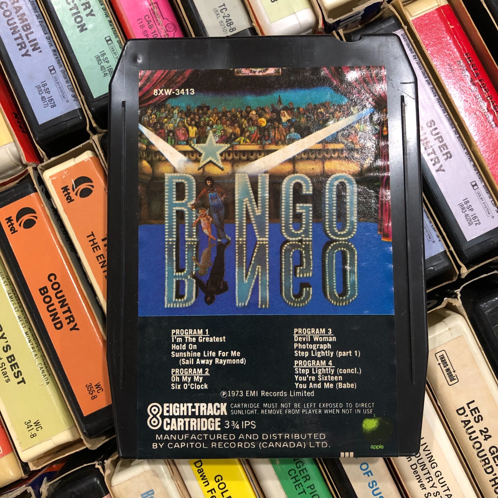 Ringo Starr : Ringo 1973, Lear Jet Stereo 8 Track Tape CANADA