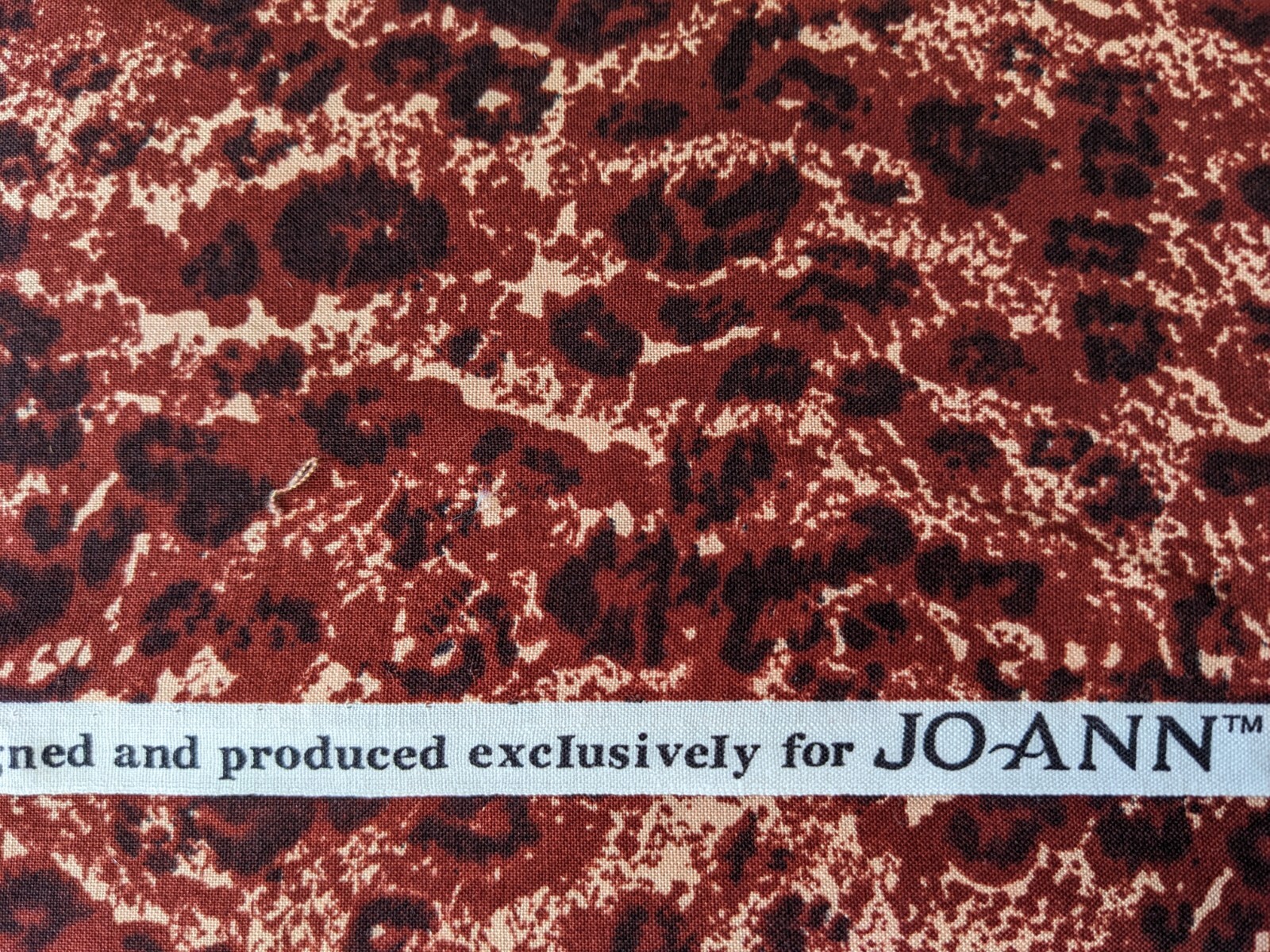 Cotton Quilting Fabric Brown Leopard Print 1/2 yard