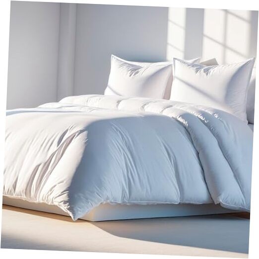  Duvet Cover King Size, Microfiber Duvet Cover with Zipper, King 104x90" White