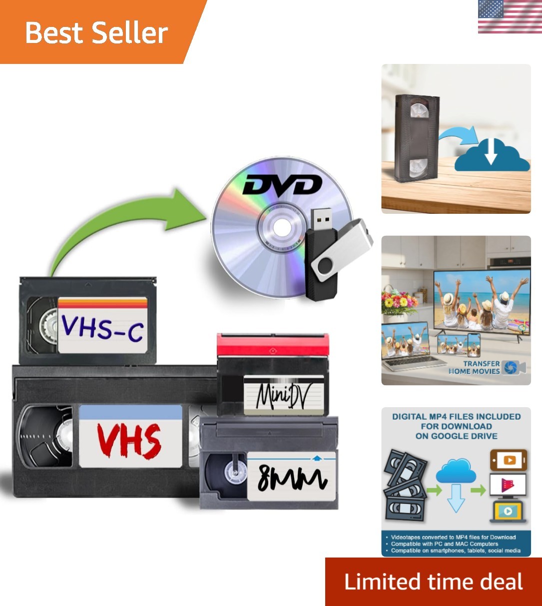 Convert VHS & 8mm Tapes to Digital MP4 - Free Memories Box Shipping Included