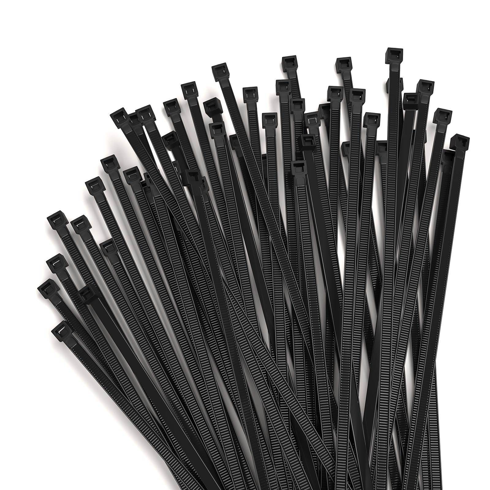50 Pack 12 inch Black Cable Zip Ties, Nylon Self Locking Plastic Wire Ties, U...