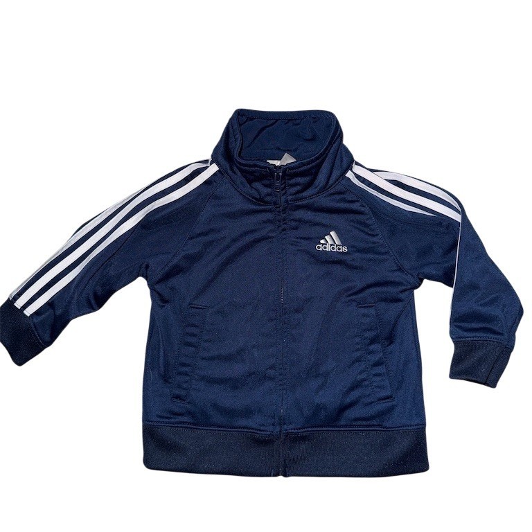 adidas Infant/Toddler Track Jacket Unisex 12M Navy Blue White Full Zip